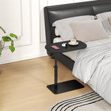 Garvee Side Table Sofa Tray Adjustable Height 15.75-31.5" Black for Small Spaces Bed Chair