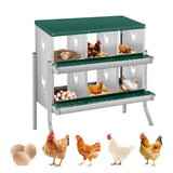 Garvee 6 Compartments Chicken Nesting Boxes for Laying Eggs, Heavy-Duty Galvanized Steel, Poultry Egg Collection, Easy Assembly, Durable - Green 6 Hole  With Legs