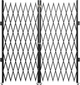 Garvee Double Folding Security Gate Heavy-Duty Steel Lockable Scissor Gate for Courtyards Garages Gardens Pool 87"H x 152"W Black - Black | 87"H X 152"W