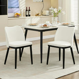Garvee Modern Dining Chairs Set of 2 Fabric Upholstered Side Chairs with Padded Seat Wood Legs for Kitchen Dining Room Cafe Beige - Linen | Beige