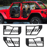 Garvee Off Road Front Rear Tubular Half Doors for Wrangler JK 2007-2018, Set of 4 Tube Half Doors, Steel, Black, Trail Ready