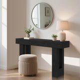 Garvee Farmhouse Console Table 61 in Rustic Vintage Entryway Sofa Table Black Knife Cut Wood Grain