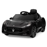 Garvee Ride On Car Licensed Maserati Gran Cabrio, 12V Motorized Kids Vehicle, Remote Control, Black, Spring Suspension, Double Doors - Black