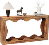 Garvee 63" Long Farmhouse Console Table with Storage Narrow Entryway Sofa Table for Hallway Brown Woodgrain - Woodgrain