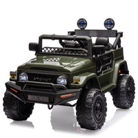 Garvee Ride - P Series: 12V Ride on Car for Kids, Licensed Toyota Ride on Truck, Battery Powered Electric Kids Car with Remote Control, Music, LED Lights, Suspension System, Double Doors, Safety Belt,Ride On Toy - Green