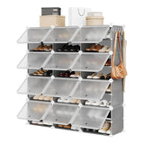 Garvee 8 Tier Shoe Rack Storage Cabinet, Holds 48 Pairs, Sturdy PP Plastic & Metal Frame, Waterproof, for Hallway Closet Bedroom Entryway - Gray