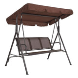 Garvee Outdoor Porch Swing with Adjustable Canopy for Garden and Patio, Durable Steel Frame, Beige