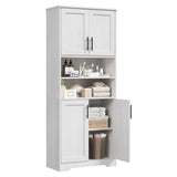 Garvee Tall Bathroom Cabinet Freestanding Storage Cabinet 67" Antique White for Kitchen Pantry Living Room