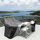 Garvee Waterproof Patio Furniture Covers, Windproof Adjustable Outdoor Rectangular Garden Table Chair Cover, 210D Oxford Cloth, Silver Coated, Large Size