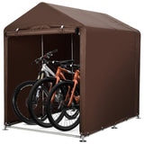 Garvee Bike Carport Durable Shelter Steel Frame Outdoor Protection Weather Resistant Easy Assembly - Brown