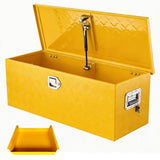 Garvee Truck Bed Tool Box Aluminum with Lock and Keys, 36x15x15 Inch, Weatherproof Storage Chest Organizer, Heavy Duty Steel Metal Tool Box for Pickup, Trailer, RV - Yellow