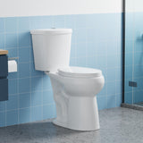Garvee Two Piece Toilet 19" Round ADA Comfort Height Dual Flush Soft-Close Seat White 12" Rough-in - Top Flush