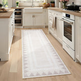 Garvee Modern Washable Runner Rug 2x6 Non Slip Bordered Solid Runner Rugs Ivory White for Bathroom Kitchen Hallway - Ivory White