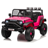 Garvee 12V Kids Electric Ride On Car with Remote Control, Bluetooth Music, LED Lights, Hot Pink, Toddler Boys & Girls