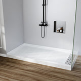 Garvee 60 x 32 in Shower Base Non-Slip Design Single Threshold Right Drain Stainless Steel Cover Shower Enclosure Kit - 60X32"
