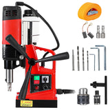 Garvee Mag Drill Press 1300W 1.57" Dia. 700 RPM 10-Speed Reversible Tapping Portable Magnetic Drill for Metal Surface Home Improvement - Red