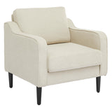 Garvee Mid-Century Modern Accent Chair, Linen Fabric Armchair for Living Room, Office, Bedroom, Beige, 29.9x31.8x34.6 in