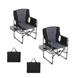 Garvee 2 Pack Camping Directors Chair Heavy Duty Oversized Portable Folding Chair With Side Table For Beach Fishing Trip Picnic Lawn Concert 31.89x19.69x36.22 Black - Black&Grey/2 Pack