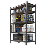 Garvee Storage Shelves 5 Tier Heavy Duty Adjustable Metal Shelving Unit for Garage Basement Warehouse Pantry Closet Kitchen 72in H x 48in W x 24in D Black