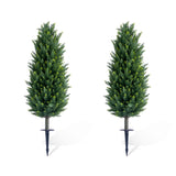 Garvee 43.3 in Artificial Topiary Tree with Ground Spike, Set of 2, Indoor and Outdoor Decor, Green