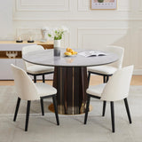 Garvee Dining Chairs Set of 2 Modern Linen Upholstered Wood Legs Beige for Dining Room Kitchen Living Room - Beige
