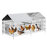 Garvee Metal Chicken Coop with Cover and Multiple Doors for Backyard Garden, Large, Weather-Resistant - Black