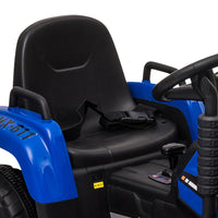 Garvee Ride - P Series: 12V Electric Tractor & Trailer for Kids, 3-6 Yrs - With RC - Blue / 25W