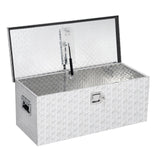 Garvee Truck Bed Tool Box Heavy Duty Aluminum Diamond Plate for Pick Up Truck RV Trailer 30x15x14 in Silver - Silver
