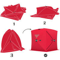 Garvee Ice Fishing Tent, Warmth Retaining Design Pop-Up Portable Hub-Style Ice Fishing Shelter, Thickening 34 Square Feet of Fishable Area, 3-Person Shelter