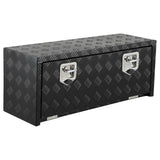 Garvee 36" X 12" X 14" Heavy Duty Aluminum Tool Underbody Box Waterproof Truck Storage Organizer Chest for Pick Up Truck Bed RV Trailer, Black - Black