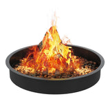 Garvee 36 Inch Smokeless Fire Pit Ring, Solid Steel Panels, Outdoor Backyard Patio Garden, Easy Install, Black