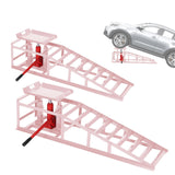Garvee 2-Pack Hydraulic Car Ramps, 11000 lbs Capacity Low-Profile Car Lift with Adjustable Height (9.4"-13.34") for Trucks, Trailers, and Auto Repair in Garage, Pink - Pink