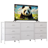 Garvee Metal Frame TV Cabinet With Particle Board 8 Drawer Storage Space Saving Durable Black - White