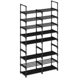 Garvee 8-Tier Shoe Rack with Sturdy Metal Frame & Removable Fabric Shelves for Closet, Entryway, Living Room, 34.2" W x 11.8" D x 61.8" H, Black