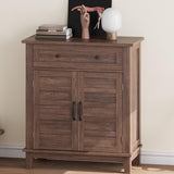 Garvee Farmhouse Sideboard Buffet Cabinet with 3-Tiers Adjustable Shelf, Kitchen Storage Cabinet, Brown, 39.7"x31.5"x36" - Brown
