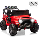 Garvee 2 Seater Ride On Car Toy for Kids, 24V 4x4 Electric Truck, Parent Control, Bluetooth, LED Lights, Red, 49.21"x31.10"x29.92"