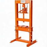 Garvee 6 Ton Hydraulic H-Frame Shop Press Heavy-Duty Adjustable Worktable for Auto Repair & Metalworking Red - Orange