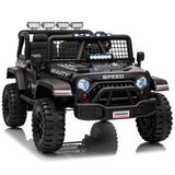 Garvee 24V 2-Seater Kids Electric Truck with Parent Remote Control, 4WD Dual Motor, Black, 100Min Ride-on Car - 