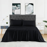 Garvee Bamboo Rayon Sheets Queen Size Luxury Deep Pocket Breathable Soft Comfortable Cooling Bedding - Black