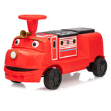 Garvee Licensed By CHUGGINGTON Kids Train 12V Seater Ride On Train Trackless Carriage Red For Toddlers 3+ - Red Color