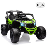 Garvee Kids Ride On Car Licensed Can-Am 12V UTV with Remote Control All-Terrain Tires LED Lights Spring Suspension Outdoor Electric Toy for Boys Girls 42.5x28.9 Inches - Green