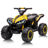Garvee Ride - P Series: 12V Kids Quad ATV 4 Wheeler with Music, LED Lights for Boys & Girls - Yellow - Yellow
