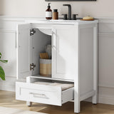 Garvee 24" Bathroom Vanity with Sink, Freestanding Sink Cabinet, White, Easy Assembly, Large Storage - White