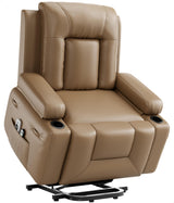 Garvee Power Lift Recliner Chair Heat and Massage PU Leather Electric Lift Chair for Elderly Adjustable Back and Legs 38.6x37.4x40.6 Inches