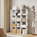 Garvee 12-Cube Storage Organizer Modular Stackable Shelving Unit With Anti-Tip Kit For Bedroom Closet Kids Room 12.6" White - White