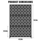 Garvee Metal Privacy Screen with Stand - Heavy-Duty Steel Chevron Design - 74" x 47.2" - Rust-Resistant Outdoor Patio Garden Balcony - Black4