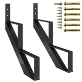 Garvee Steel Stair Step Riser Metal Stair Stringer with Reinforcing Support Legs for Indoor Outdoor Steps 2 Step Black 2 Pack - Step 2 | Wear A Pair Of Gloves