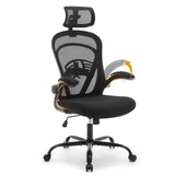 Garvee Ergonomic Office Chair With Flip-Up Armrests For Bedroom, Study, Student, Wide Seat, Black - Black