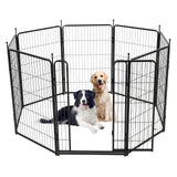 Garvee Dog Playpen Heavy Duty Metal 40 Inch H 18 Ft L 8 Panels Portable Indoor Outdoor Black