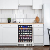 Garvee 5.1 Cu.ft Beverage Refrigerator – 166 Can Capacity, Adjustable Temperature, Under Counter Design, Quiet LED Small Cooler